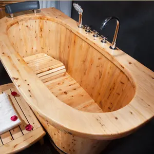 Venda quente de massagem de madeira de 160cm 5.25ft, banheira de imersão com torneira, chuveiro