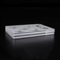 Étui de collection carré personnalisé pour 5 pièces de monnaie, support d'affichage de médailles, capsules de pièces de monnaie en plastique transparent de 25 mm, plaques de pièces de monnaie