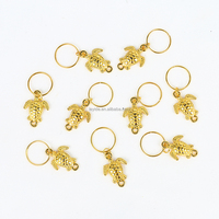 AliLeader Pendentif Coquille Plume Style Neige Feuille d'Or, Anneaux Circulaires pour Tresses Locs et Dreadlocks, Accessoires Capillaires