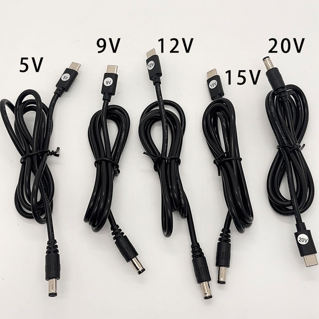 PD Induced Line Activation Trigger 5V-20V High Power Type C to DC Round Port 5521 Laptop Charging Cable