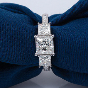 Anillo de moissanita de corte princesa para niños, joyería de plata 925 Provans YFH125, estilo romántico, ocasión de aniversario - Product Image 5
