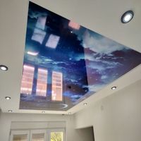 Tissu de plafond extensible en PVC imprimé UV, feuille de toit avec profils en aluminium, film décoratif, boîte à lumière en toile
