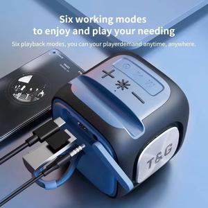 TG359 Mini haut-parleur portable sans fil BT, volume élevé, musique sans fil pour la maison, éclairage LED RVB extérieur, alimenté par batterie - Product Image 6