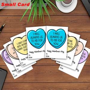 Carte de vœux amusante pour la Saint-Valentin en gros pour elle - Design amusant de cœur en bonbons, carte en carton humoristique vierge personnalisable - Product Image 6