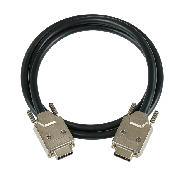 Customized Solid Black Industrial Camera Data Acquisition Cable with D-SUB/Aviation Connector and PVC Outer Jacket for Machines