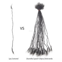 Dreadlocks 100% Cheveux Humains Noirs Naturels Pouvant Être Décolorés et Teints Micro Inter Locs 0,1 cm Extensions Sister Locs pour Femme Noire