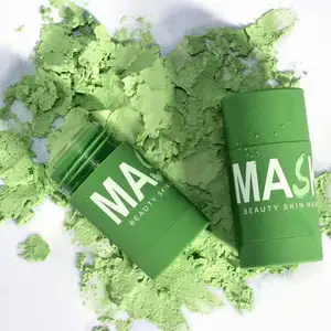 Máscara de lama facial de marca própria chá verde hidratante hidratante limpador de sólidos atacado China Fornecedor