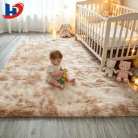 Alfombra Lavable a Máquina HJ Wholesale, Alfombra Moderna de Felpa con Diseño Tie-Dye, Antideslizante, Acogedora, para Cuarto de Bebés y Niños
