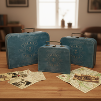 Valise Vintage de Haute Qualité, Ensemble de 3 Pièces, Boîte à Fleurs, Boîte Cadeau, Boîte d'Emballage, Vente Directe Usine