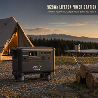 Station d'alimentation portable pour camping en extérieur avec UPS 7200W 5120Wh, batterie LiFePO4, sortie monophasée, prise en charge des commandes en gros