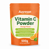 Ausreson OEM Marque Privée Vitamine C 1000 en Poudre à Boire – Compléments pour le Soutien Immunitaire et l'Éclaircissement de la Peau – Poudre de Vitamine C Biologique et Végétalienne