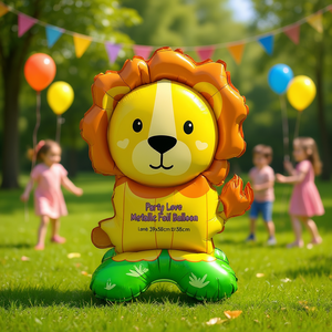Globo de aluminio con diseño de león para fiesta, 39x58 cm, metálico, decoración de cumpleaños para niños - Product Image 2