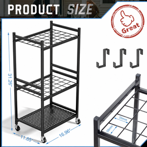 Support de rangement amovible en métal pour outils de jardin, organisateur d'équipement de jardinage pour la cour et l'extérieur - Product Image 3