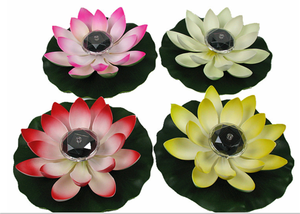 Lanterne <span class=keywords><strong>solaire</strong></span> LED <span class=keywords><strong>flottante</strong></span> en forme de Lotus, colorée, éclairage d'extérieur, luminaire flottant, idéal pour un étang, une cour ou un jardin, offre spéciale, - Product Image 4