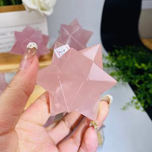7 cm Rose Quartz <span class=keywords><strong>merkaba</strong></span> Sao chữa bệnh tự nhiên đá quý tinh thể sao cho trang trí - Product Image 5