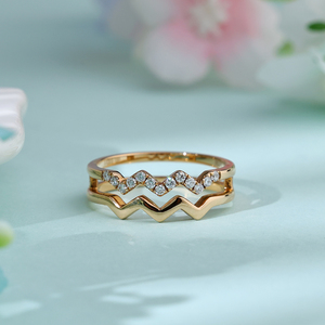 Wholesale Luxury Jewelry 18K Solid Gold Half Eternity Natural Diamonds Engagement <b>Ring</b> High Quality Women Daily Wear Party - Product Image 6