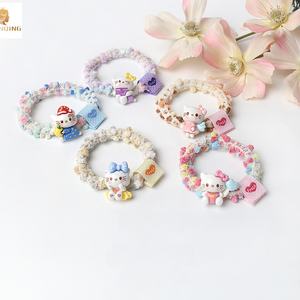 Schattige Kitty Cat kleurrijke haarbandjes Sanrio cartoon meisjes hoofdbanden scrunchies zoete haarbandjes voor kinderen haaraccessoires - Product Image 1