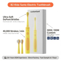 Brosse à dents électrique sonique pour enfants à 4 modes, poils DuPont ultra-doux, qualité alimentaire, douce pour les gencives des bébés