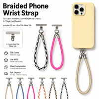 Ensemble de bracelets de téléphone tressés avec languette métallique de 0,2 mm, compatibles avec toutes les coques, bracelet de téléphone, cadeau pour femmes et hommes, couleurs personnalisées