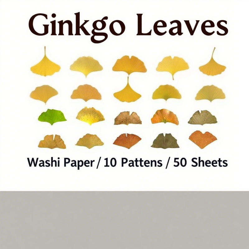50 pegatinas Hojas de Ginkgo