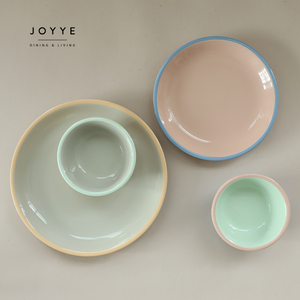 <span class=keywords><strong>Assiette</strong></span> à dîner en céramique à effet <span class=keywords><strong>émail</strong></span> de couleur grise Joyye 10 pouces mignon ins vaisselle en céramique assiettes à dîner - Product Image 6