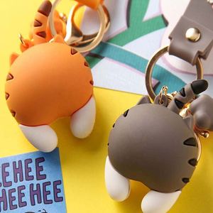 Porte-clés mignons en forme de fesses de chat, porte-clés créatifs en forme de chien Corgi de dessin animé, pendentifs de sac pour femmes, porte-clés pour filles, cadeaux de vacances pour étudiants et amoureux - Product Image 4