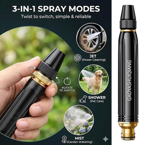 <span class=keywords><strong>Pistolet</strong></span> à eau haute pression réglable en alliage avec jets variés pour lavage de voiture et <span class=keywords><strong>jardin</strong></span>, kit de buse flexible et tuyau d'<span class=keywords><strong>arrosage</strong></span> - Product Image 2