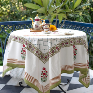 ผ้าปูโต๊ะพิมพ์ลายดอกไม้ผ้าฝ้ายพิมพ์ลายด้วยมือ ขนาด 60x90 นิ้ว สินค้าขายส่งจำนวนมาก ราคาขายส่ง - Product Image 1