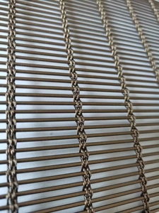 Flat kim loại đồ nội thất Màn hình duy nhất uốn lưới tản nhiệt Cổ Brass kết thúc đôi trang trí dệt dây lưới - Product Image 4