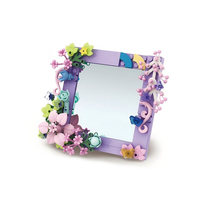 Kit de construction de miroir floral DIY, cadre photo 3D en forme de fleur, briques à assembler, jouet créatif pour bureau, décoration de maison pour filles, cadeau
