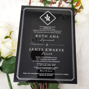 Carte d'invitation de mariage personnalisée en or <span class=keywords><strong>et</strong></span> argent avec effet miroir, feuilles vierges en acrylique, feuilles de présentation, <span class=keywords><strong>enveloppe</strong></span> de bienvenue pour mariage ou entreprise - Product Image 5