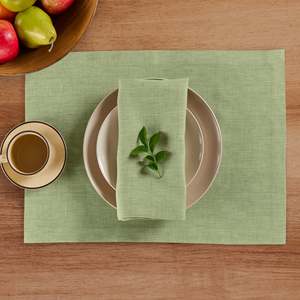 Napperons en lin uni avec bordure ourlée pour les entreprises de location d'événements et les réceptions de mariage - Product Image 1