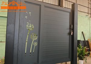 Portail automatique semi-privé en aluminium moderne et minimaliste pour maison, portail de garage et portail piétonnier - Product Image 6