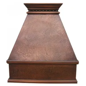Extractor de toldo de cocina para el hogar, campana extractora de cobre martillado hecho a mano personalizada para restaurante