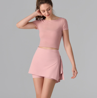 Ensemble de yoga pour femme : Soutien-gorge de sport en maille avec coussinets intégrés, antibactérien, sensation seconde peau, pour la course et le badminton