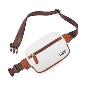 Mini riñonera deportiva duradera de cuero PU de diseñador de lujo personalizada, riñonera con correa ajustable - Product Image 1