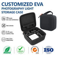 Étui de transport portable étanche en EVA pour éclairage LED, avec compartiments de rangement, fermeture éclair, pour boîte à lumière annulaire, personnalisable, directement de l'usine