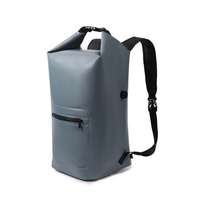 Sac à dos étanche en TPU avec fermeture à enroulement et poche zippée pour kayak, camping, randonnée, plage