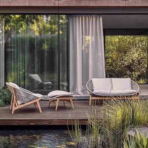 Ensemble canapé et table à thé en rotin pour terrasse, villa <span class=keywords><strong>de</strong></span> <span class=keywords><strong>jardin</strong></span>, meubles imperméables et résistants au soleil pour l'extérieur. - Product Image 3