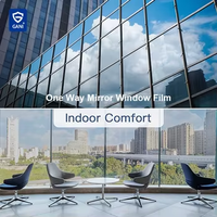 Contrôle solaire de la chaleur miroir à sens unique bloquant les UV Film réfléchissant thermique noir pour immeuble de bureaux maison fenêtres en verre
