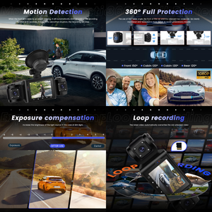 Podofo 4 Lens <strong>Dash</strong> <strong>Cam</strong> DVR 2.4'' 1080P Car Back Box Loop Recording <strong>Motion</strong> <strong>Detection</strong> Night Vision Recorder G-Sensor Wholesale - Product Image 2