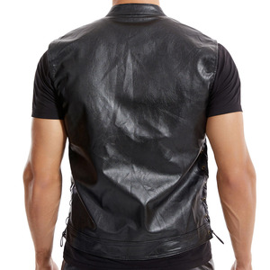 Custom Colors Adjustable Size <b>Men</b> Leather <b>Vest</b> Winter Windproof Eco-Friendly Casual Outerwear Best Quality Wholesale Price - Product Image 2