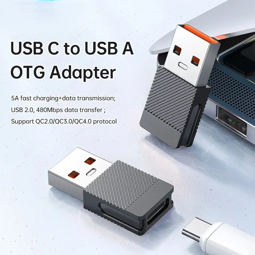 USB C To USB A OTG Adapter Type C Male To Female Data Converter 5A Fast Charging QC4.0 For Laptop Phone Headset Connector