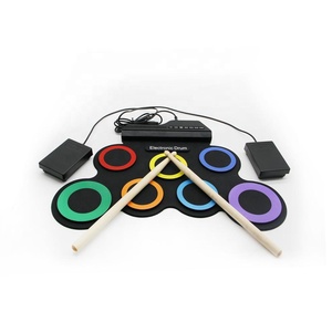 Batería Electrónica para niño rollo principiante práctica tambor almohadilla de carga USB tambor pedales <span class=keywords><strong>instrumento</strong></span> Musical - Product Image 1