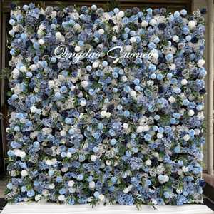 مصنع استحمام أطفال صناعي جديد من المصنع جدار حرير وردي أزرق 8x8 خلفية جدار زهور ملفوفة - Product Image 6