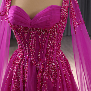Robes de soirée longues de luxe en dentelle de sirène de Dubaï pour femmes, robes de mariée pour fête, RSM241093 - Product Image 3