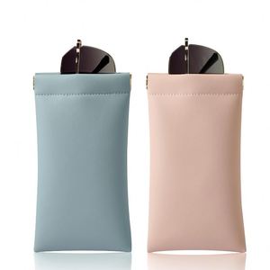 Soft PU Leather Eyeglass <b>Case</b> Travel Large Sunglasses Pouch Auto-closure Portable Reading <b>Glasses</b> Bag - Product Image 1