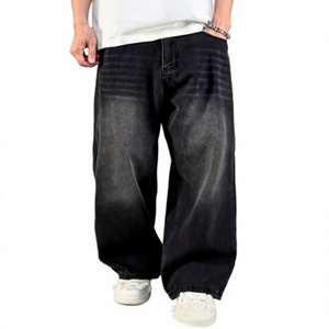 Pantalones Anchos de Hombre Hardihood International con Estampado Paisley, Lavado a la Piedra, Negros a Cuadros, Tallas Grandes, Corte Holgado, Cintura Alta, Estilo Boho, 100% Algodón - Product Image 1