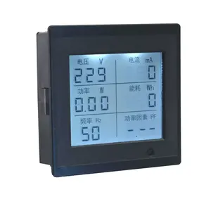 Alat ukur faktor daya frekuensi daya, AC80-300V 0-20A LCD tampilan digital AC voltase ammeter