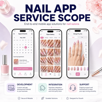 Développement d'une application de salon de manucure personnalisée pour iOS et Android avec fonction de réservation, galerie de styles et design d'essayage virtuel